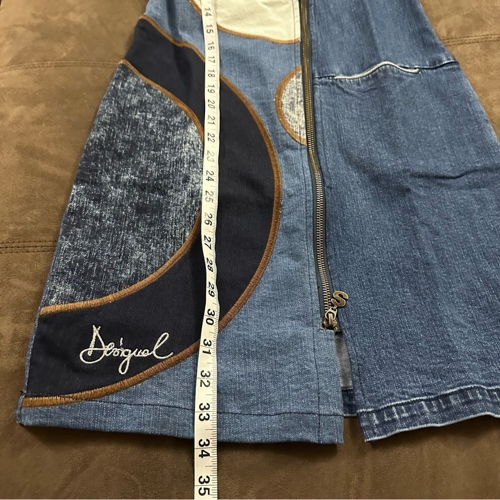 NWT Desigual Blue Denim Short Sleeve Mini Jean Dress Size 34 US 4 - Picture 15 of 16